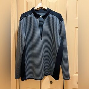 Under Armour Coldgear Golf Pullover. Ribbed, stretch panels 1/2 zipper. Grey XXL
